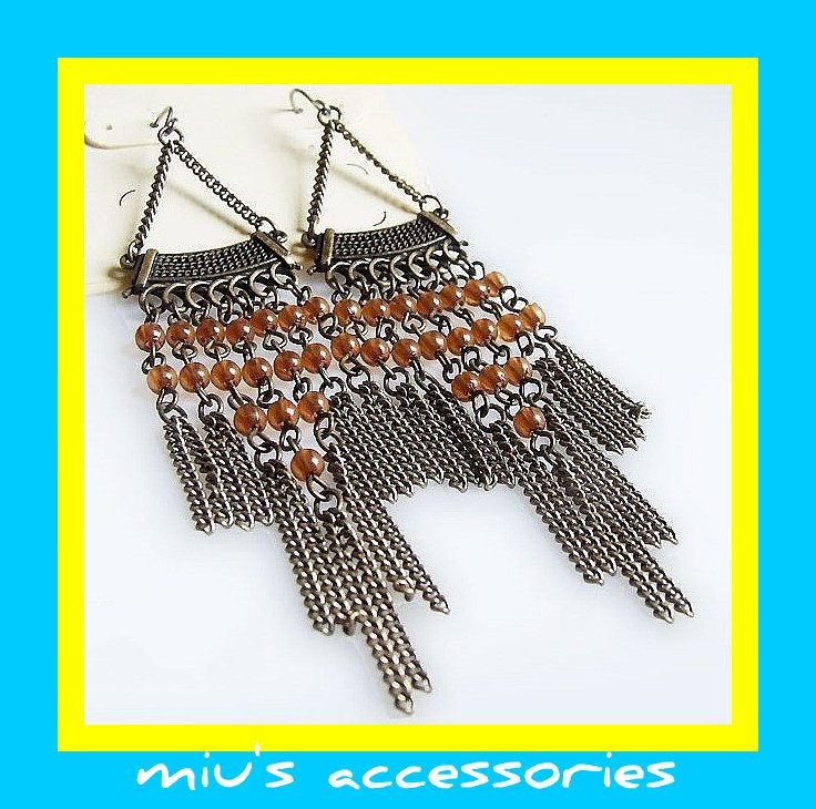 Miu's Bohemia Brazen Ethnic Fringe Drop Earrings (mis.22)