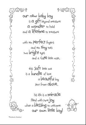 Baby Boy Page Page Poem Scrapbook Sticker
