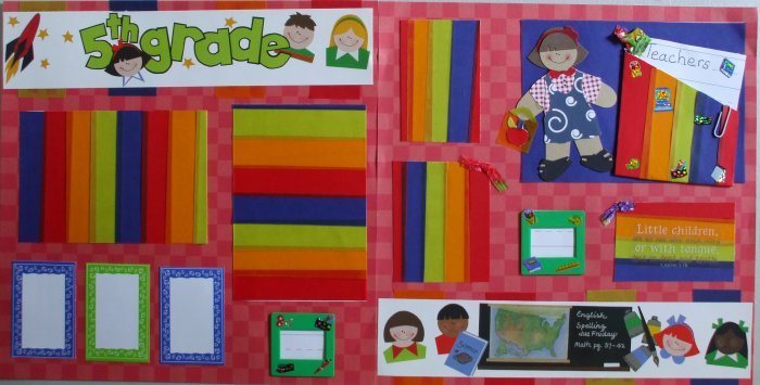 5th grade 12x12 Pre-Made Scrapbook Pages