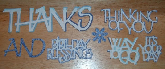 Blue Word Diecuts