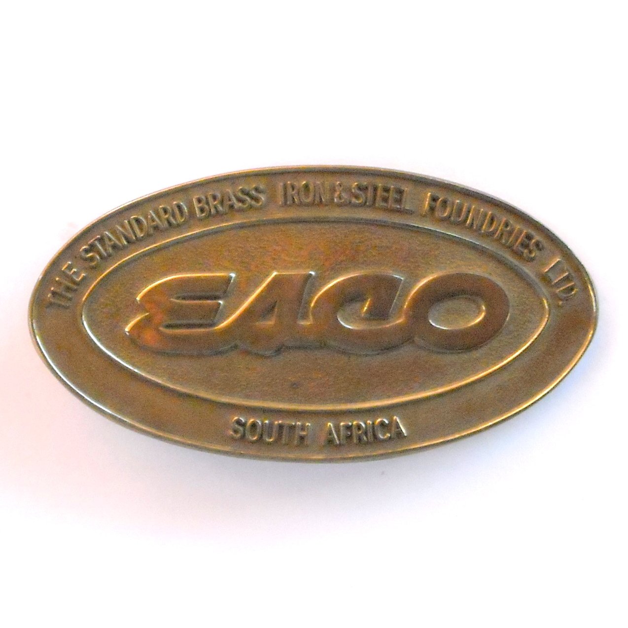 Vintage Esco South Africa Brass Belt Buckle