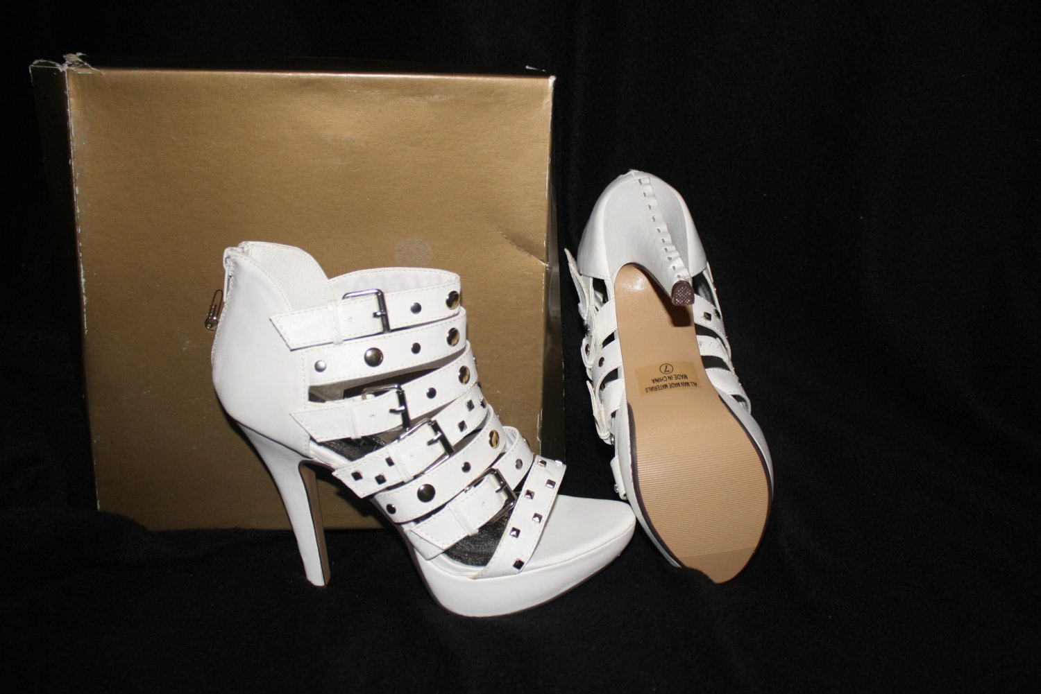 White Sexy Strappy Heel