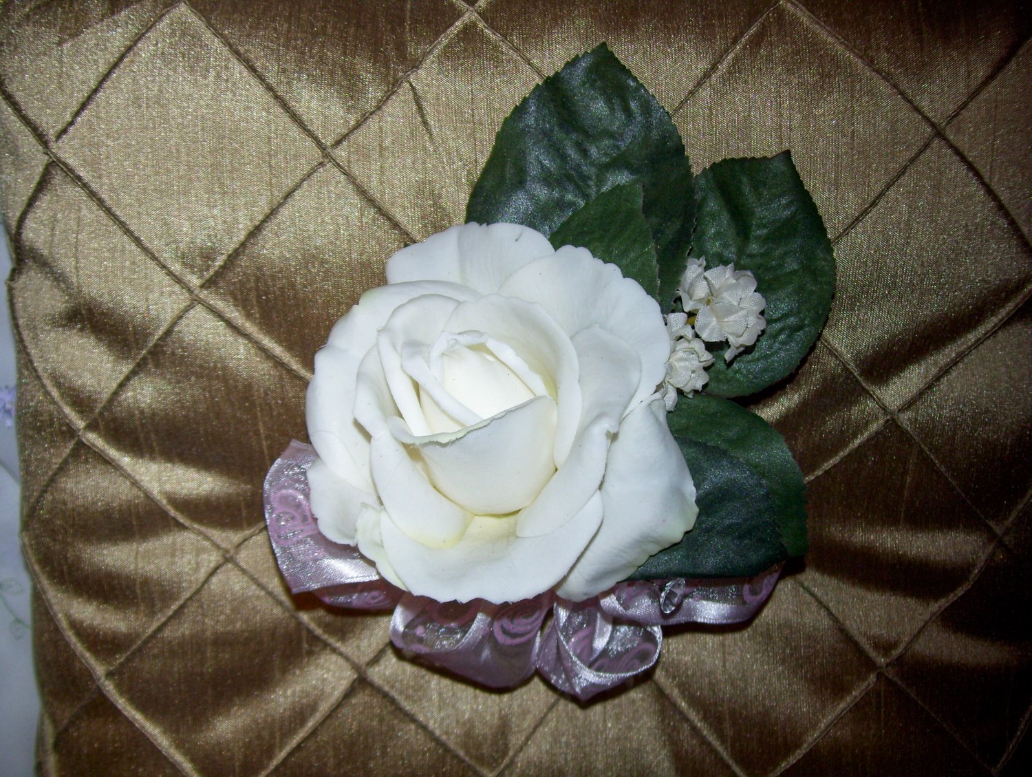 Ready to ship. Corsage. True Touch, These look & feel like real Flowers. (They are not silk.)