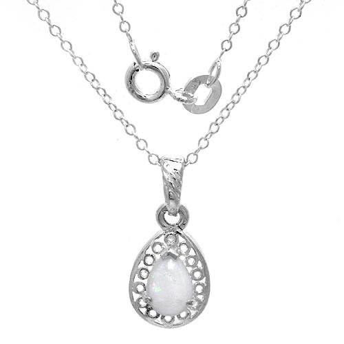 New Pear Shaped Opal Pendant Necklace