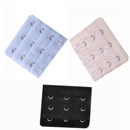 3pcs Black, Beige and White Bra Extender 3 Hook Bra set Lingerie