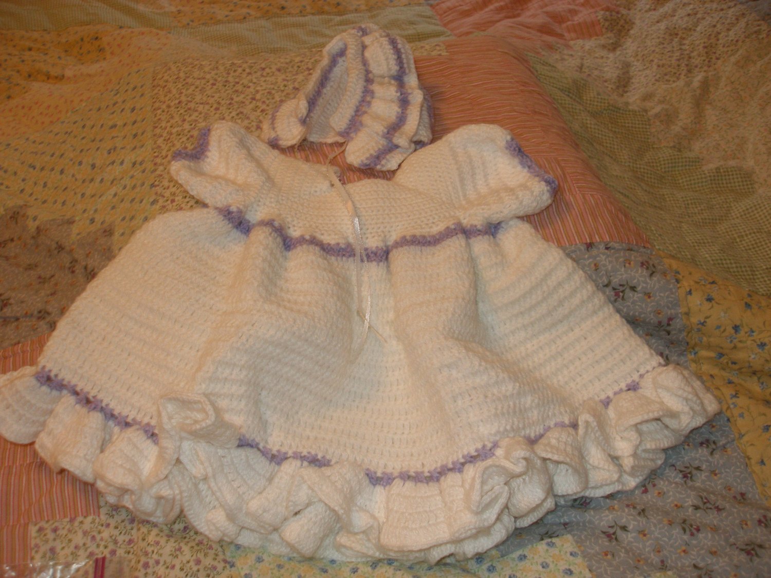 Fluffy Dress and Bonnet