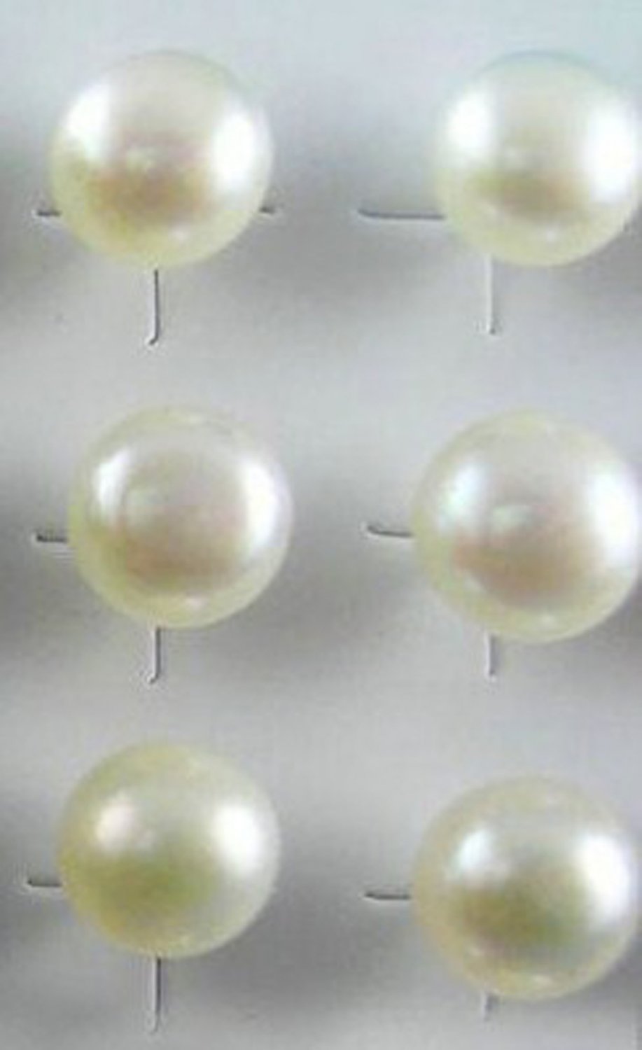 Frehwater pearl stud earrings-6-7mm-White-silver plated