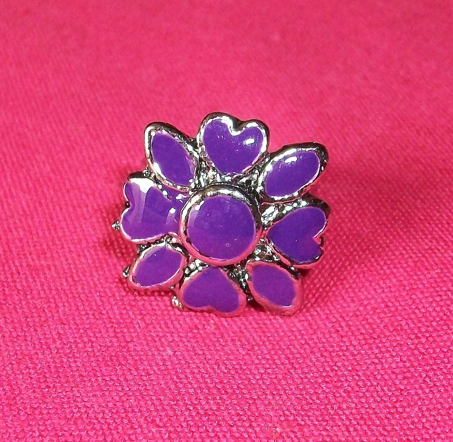 Enamel Flower Fashion Ring-Adjustable