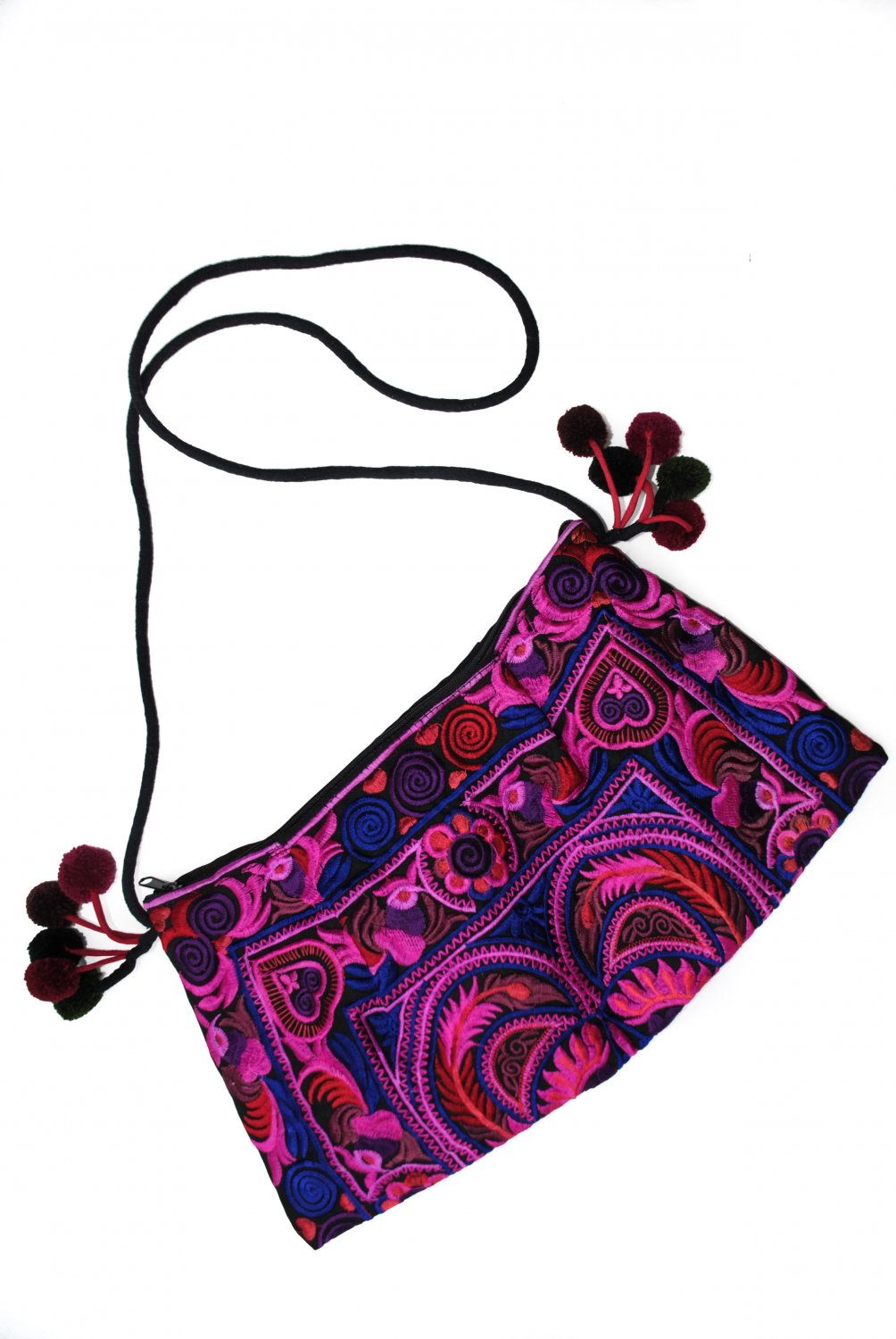 Pleated Embroidered Purse