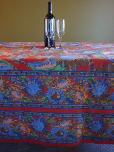 Rectangular Table Cloth featuring Sunflower Clusters