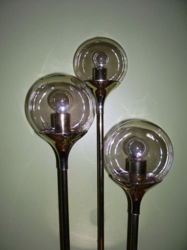 Lamp - 3 Globe Table - Vintage Gold Plated