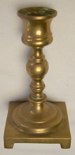 Brass Candlestick - 2 5/8" square base - vintage