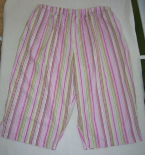 Pedal Pushers - Size 2X - pink/multi stripes