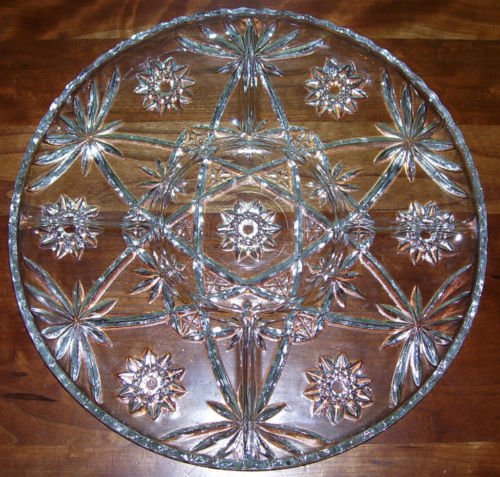 Serving Tray - 14" Cut Glass Crystal - vintage