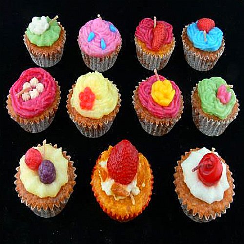cupcake candle set for wedding and party favor sampler