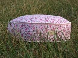 Organic Pink Circular Floral Bed