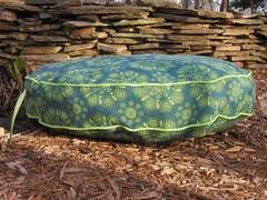 Organic Blue/Green Circular Floral Bed