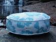Organic Blue Circular Floral Bed