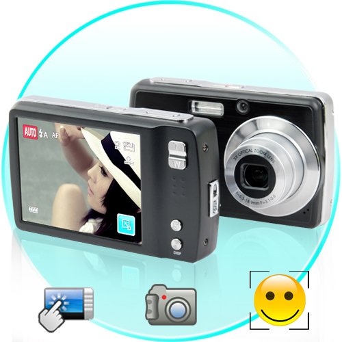 Lliira 8MP 3x Optical Zoom Digital Camera with Smile Detection and 3 Inch Touch Panel