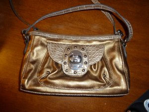 Kathy VanZeeland crossbody gold purse