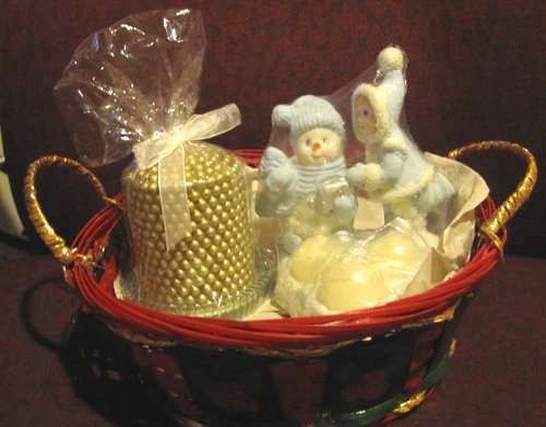Christmas Basket with two Candles