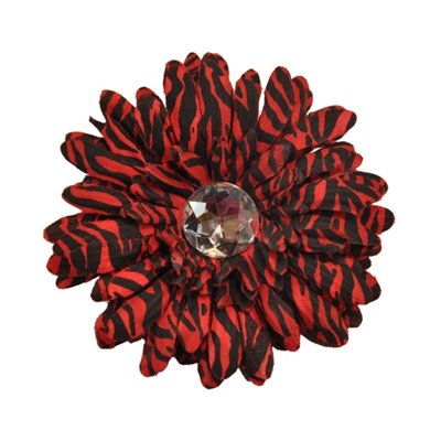 Red Zebra Daisy Clip