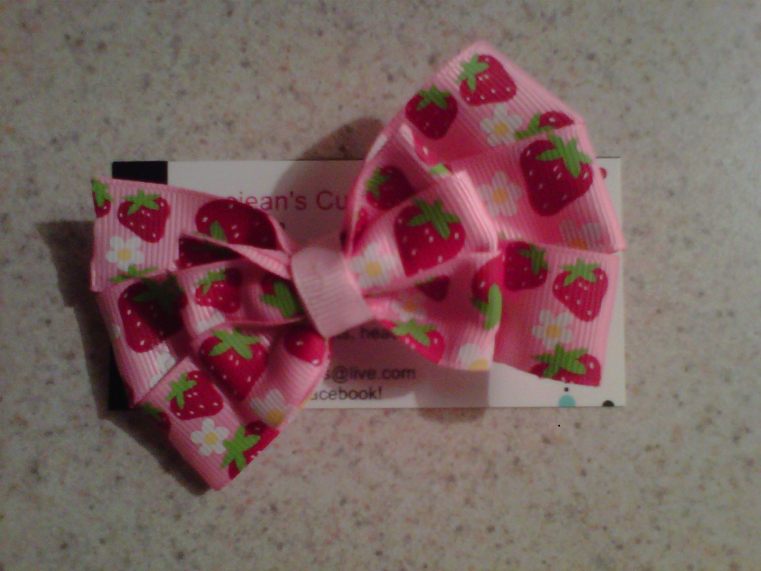 Strawberry Bliss Stacked Bow Clip