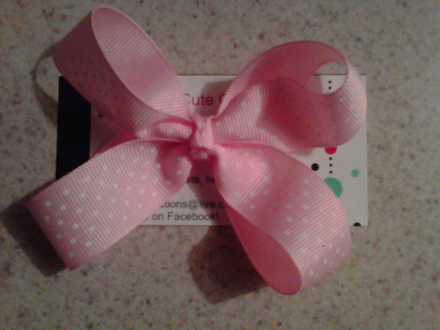 Pink,White Dots Bow Clip