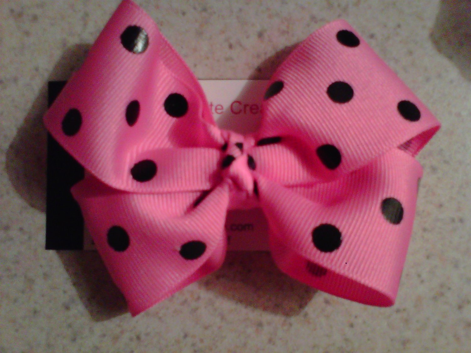 Hot Pink,Black Dots Bow Clip