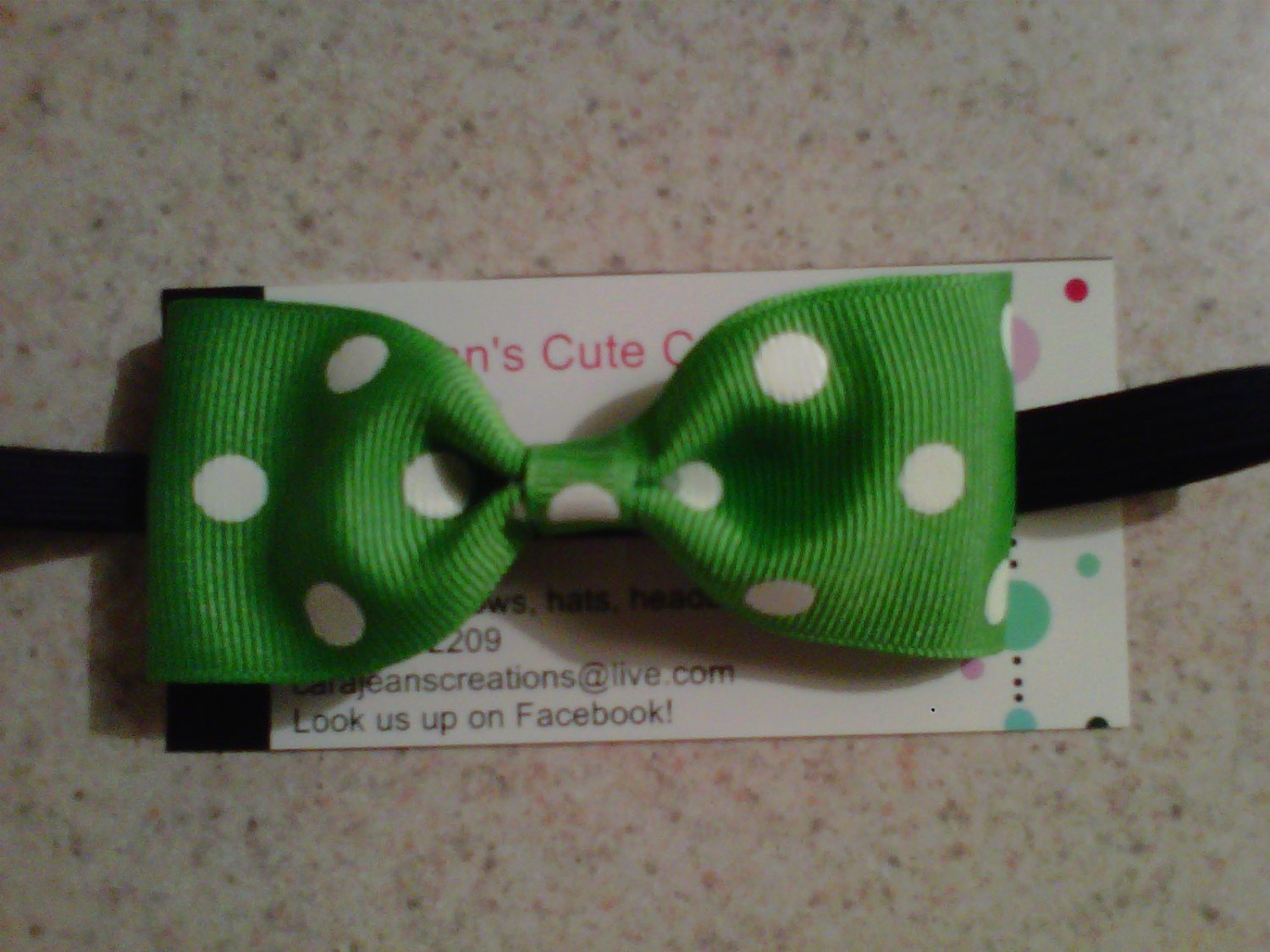 Green, White Dots Bow Tie