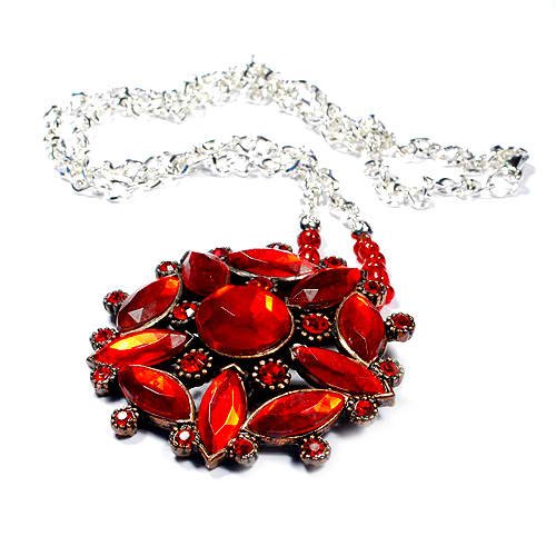 Vintage Red Glassy Necklace