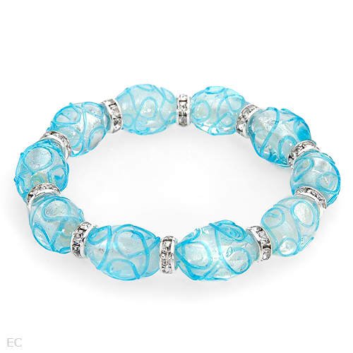 Vibrant Brand New Bracelet With Precious Stones - Genuine Crystals and Glass Beads