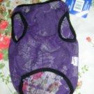 NWT stretch sheer floral purple lace dog clothes shirt costume dress size small