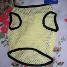 NWT stretch yellow mesh dog clothes shirt costume dress size small
