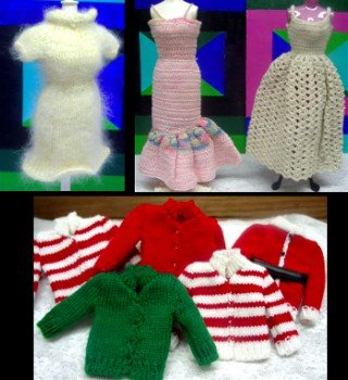 Vintage Barbie Handmade Knitted Clothing Lot
