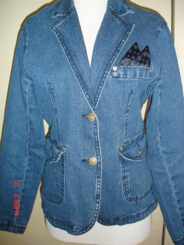 DIANE GILMAN Denim Blazer, EUC Pre-owned!
