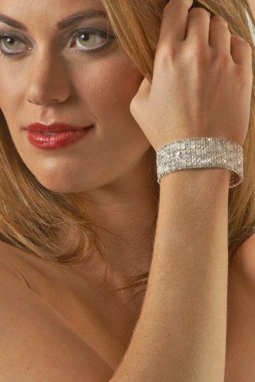 7-Row Clear Rhinestone Bracelet