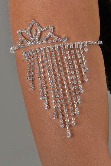 Crown-Top Rhinestone Arm Band