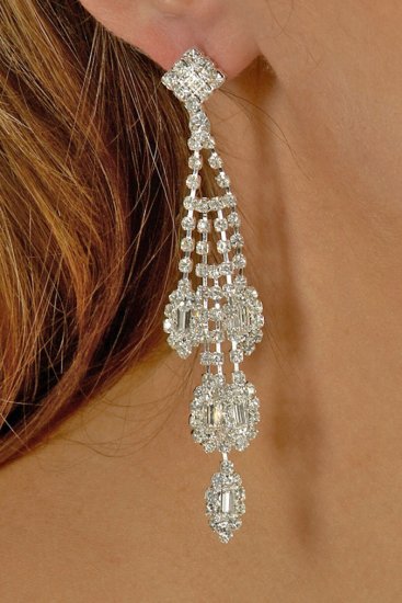 Marquis Drop Rhinestone Earrings