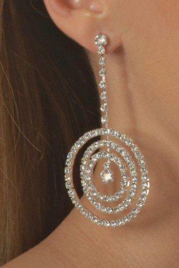 Rhinestone Circles Earrings