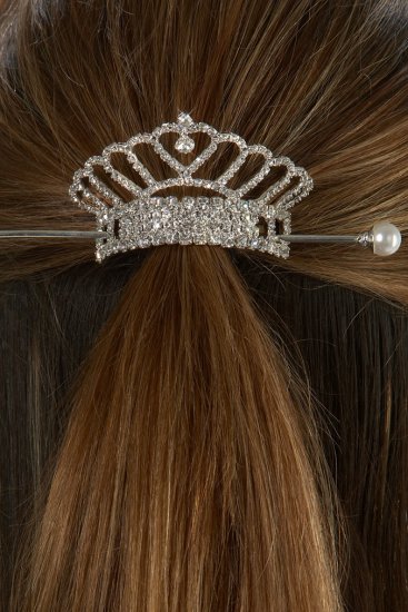 Heart Crown Rhinestone Bun Cover