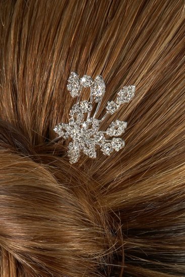 Flower Burst Rhinestone Hair Pin