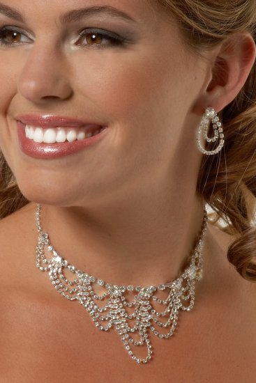 Crystal Waves Rhinestone Necklace Set