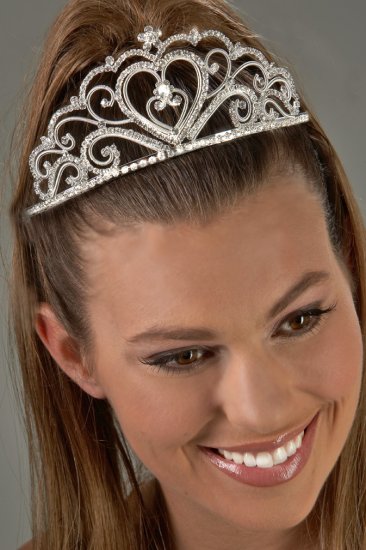 Regal Heart Rhinestone Tiara