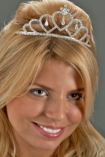 Triple Heart Rhinestone Tiara