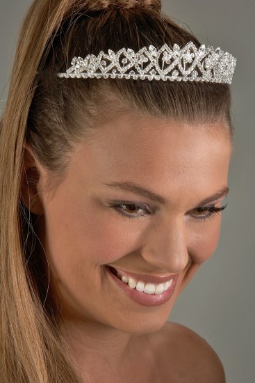 Diamond Pattern Rhinestone Tiara