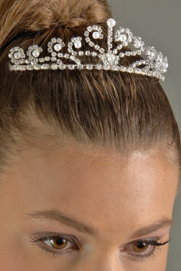 Pearl and Rhinestone Tiara Comb