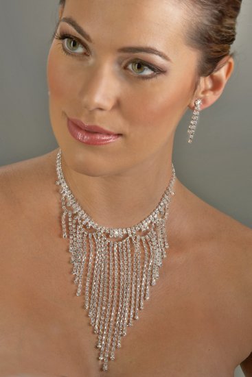 Glitter Rhinestone Necklace Set