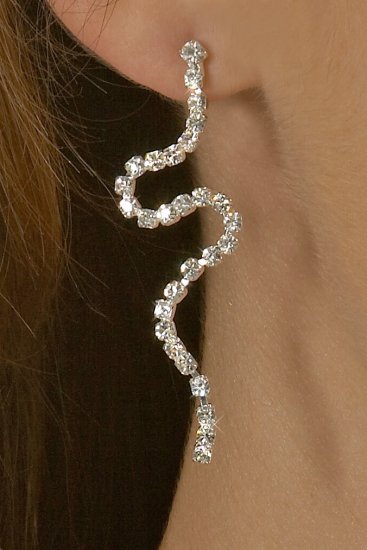 Curvy Rhinestone Earrings