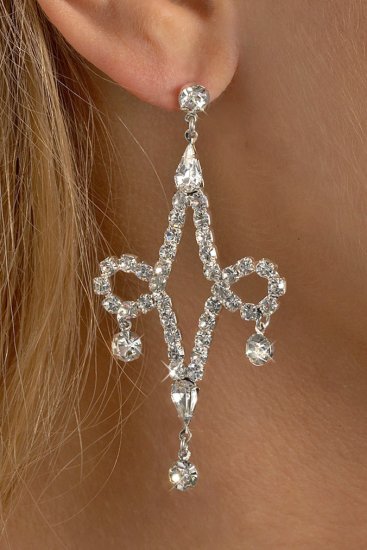 2-Loop Rhinestone Earrings